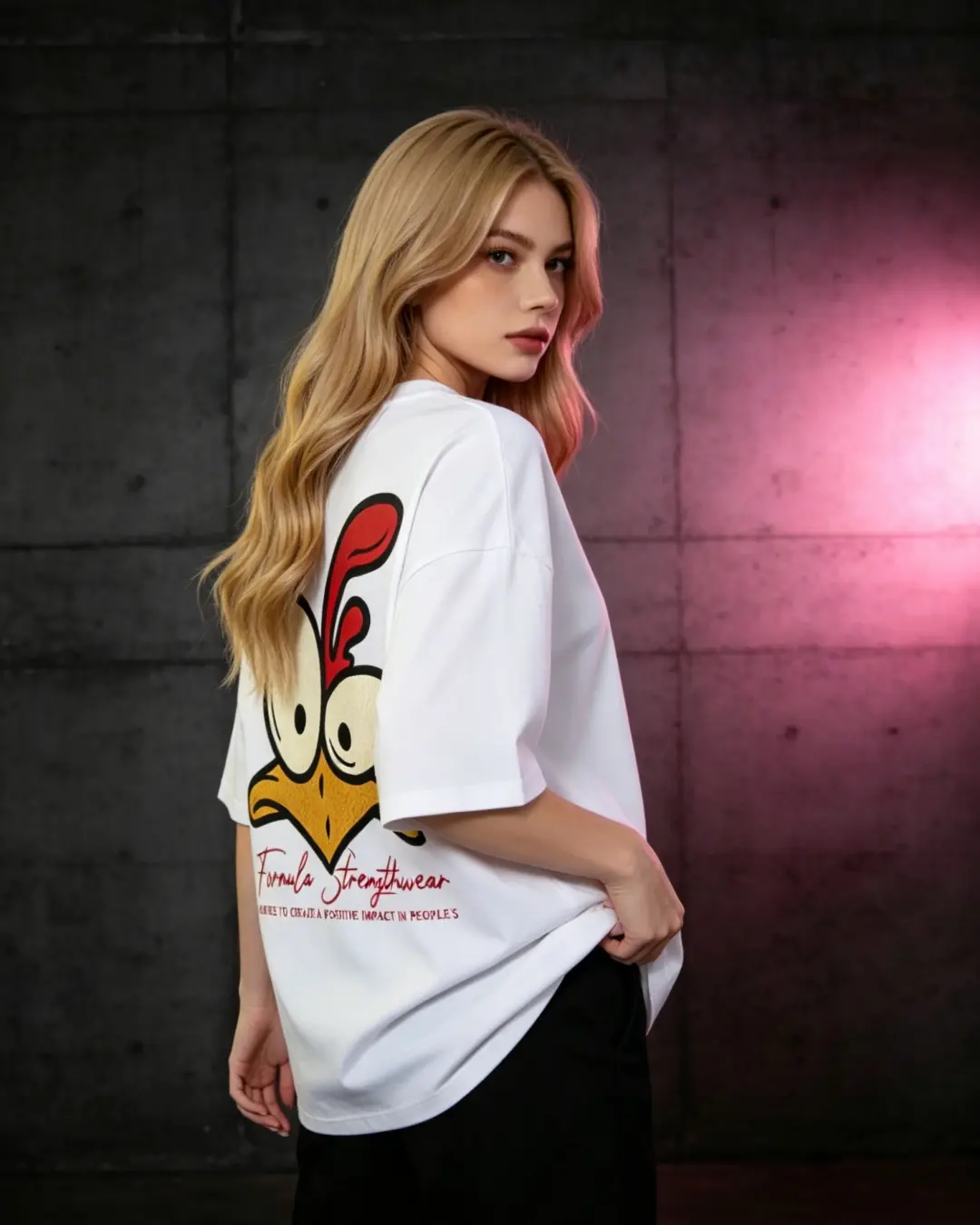 White Crazy Bird Tee - Image 2