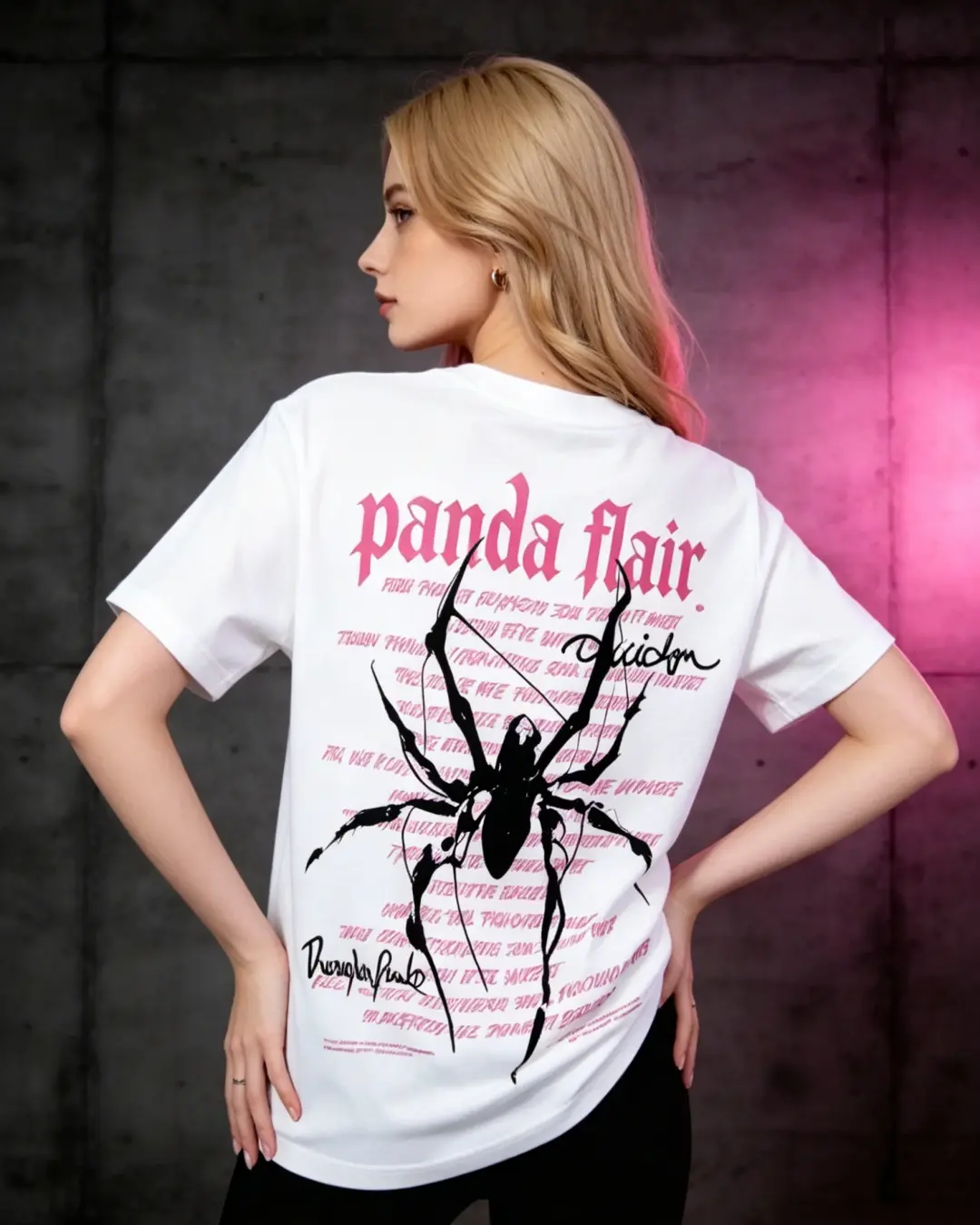 Pink Yellow Graffiti Panda Tee - Image 2