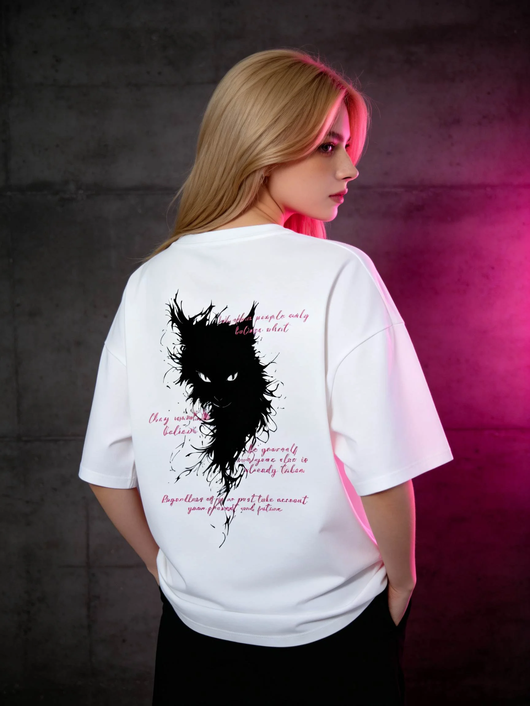 White Shadow Cat Tee