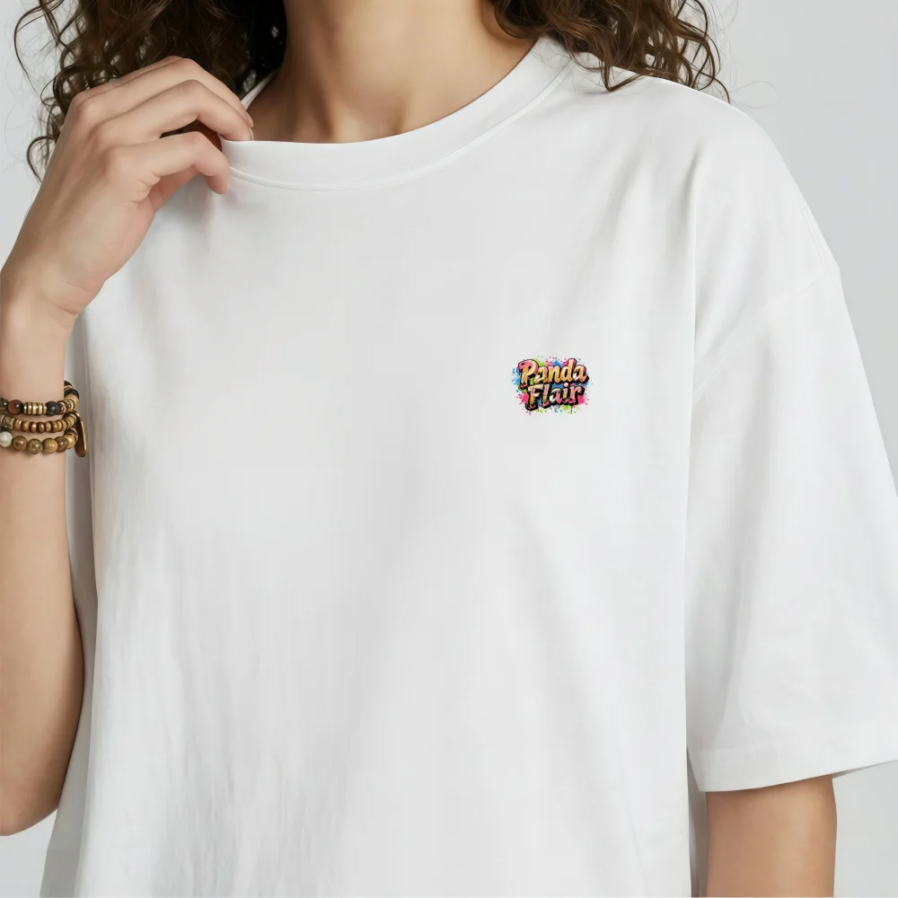 Panda Flair Hypernova Splatter Graffiti Oversized White Tee Y2K Streetwear for Gen Z - Image 6