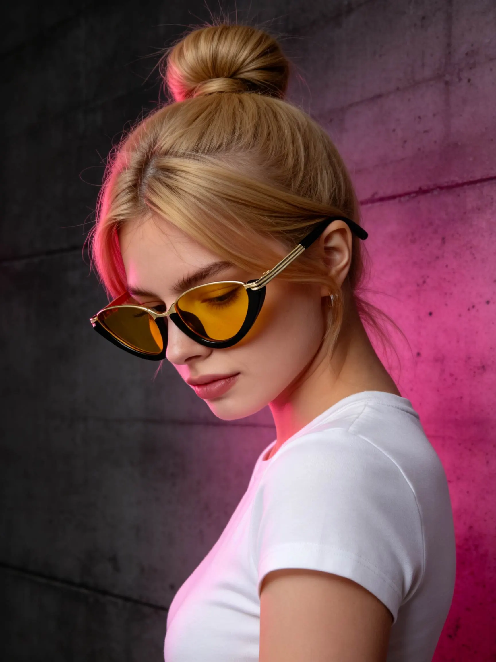 Wine Red & Gold Cat Eye Sunglasses