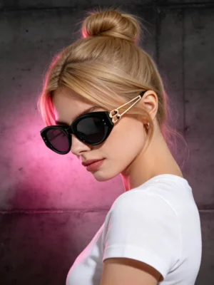 Black & Gold Cat Eye Sunglasses