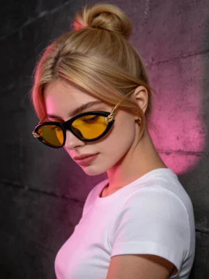 Black & Gold Cat Eye Sunglasses