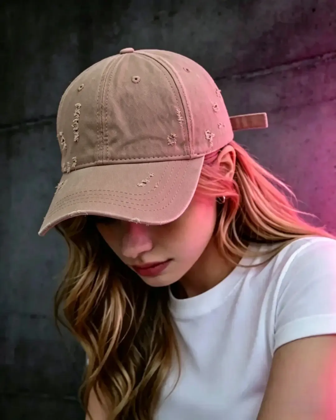 Distressed Washed Baseball Cap - Image 3