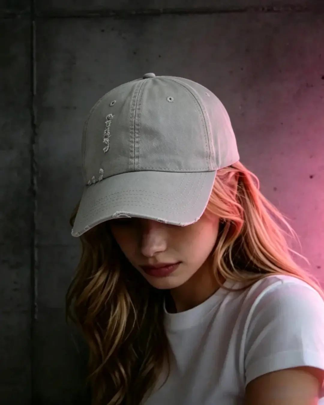 Distressed Washed Baseball Cap - Image 6