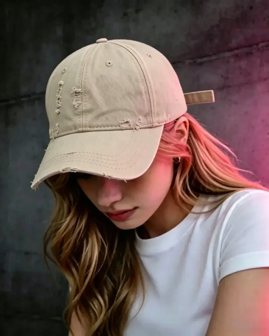 Distressed Washed Baseball Cap - Image 2