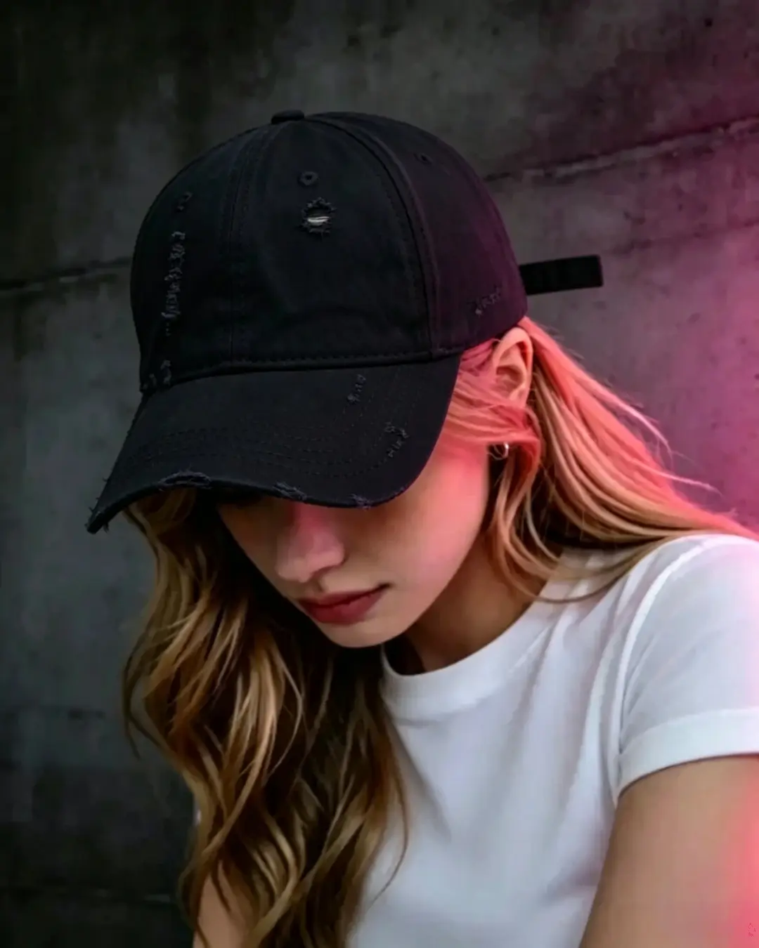 Distressed Washed Baseball Cap - Image 5