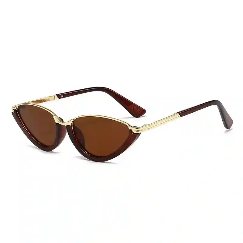 Wine Red & Gold Cat Eye Sunglasses - Image 10
