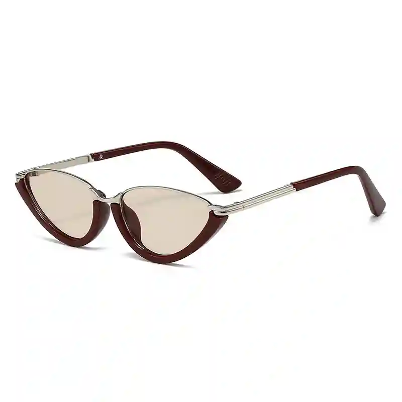 Wine Red & Gold Cat Eye Sunglasses - Image 9