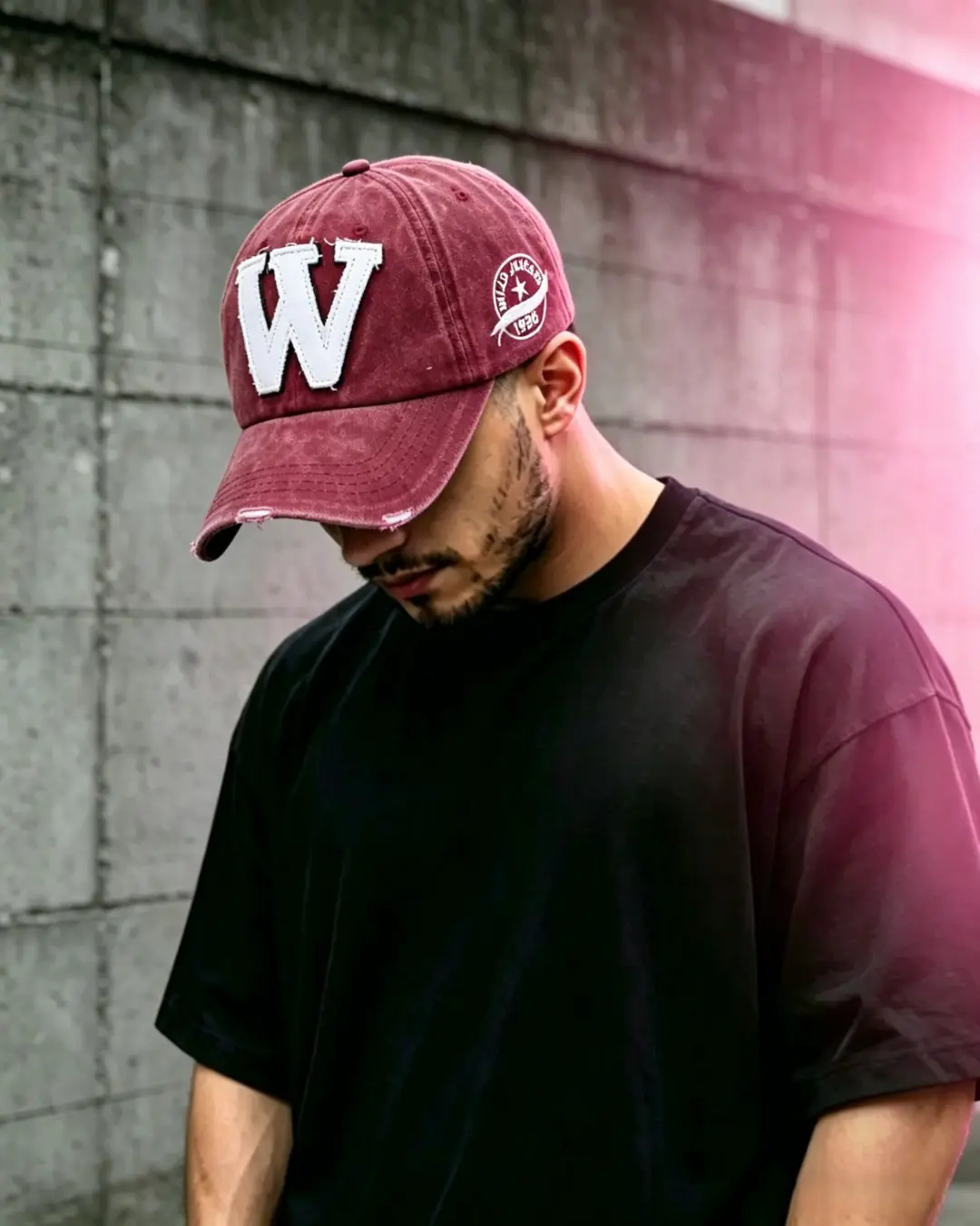 Vintage W Letter Baseball Cap - Image 3