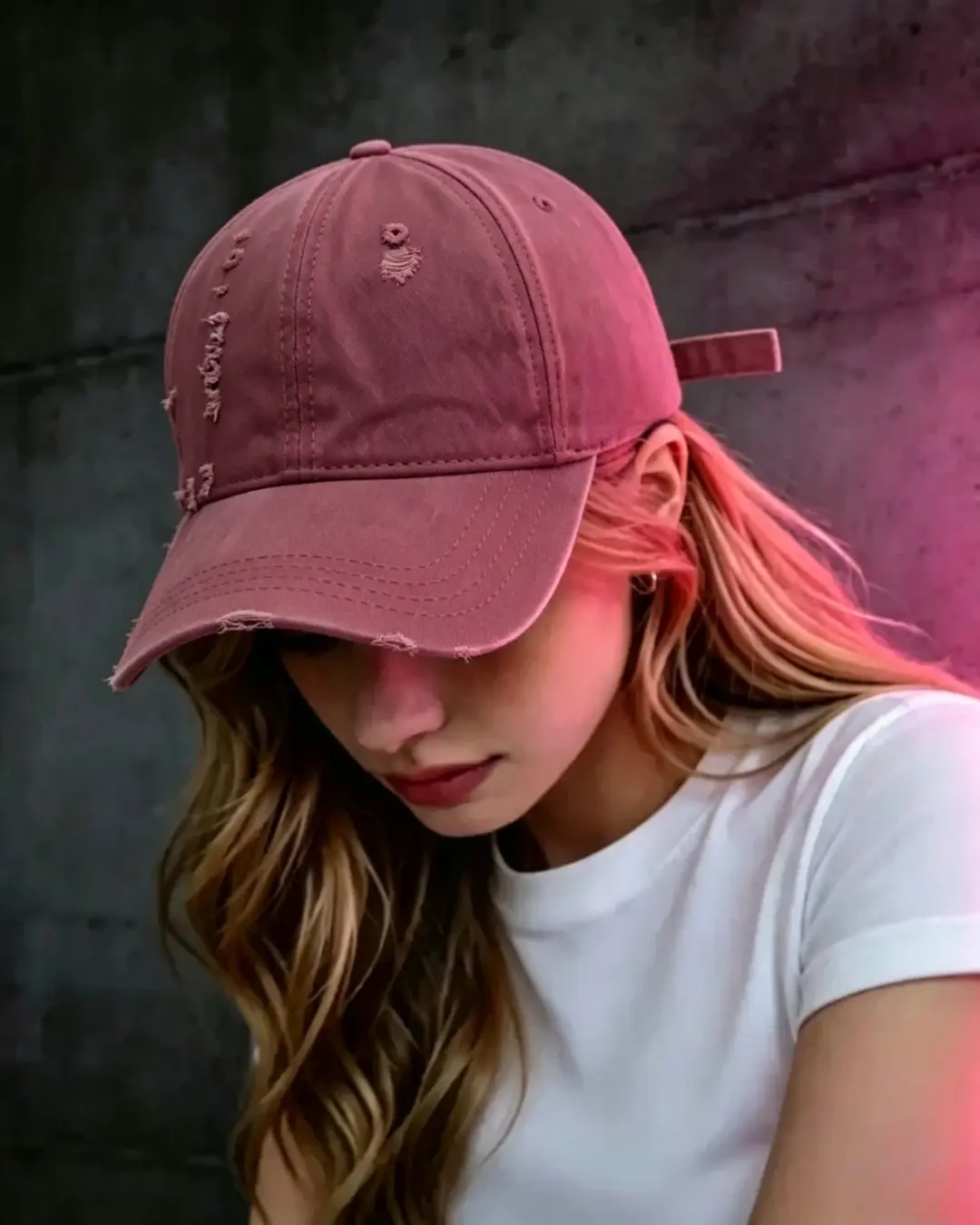 Distressed Washed Baseball Cap
