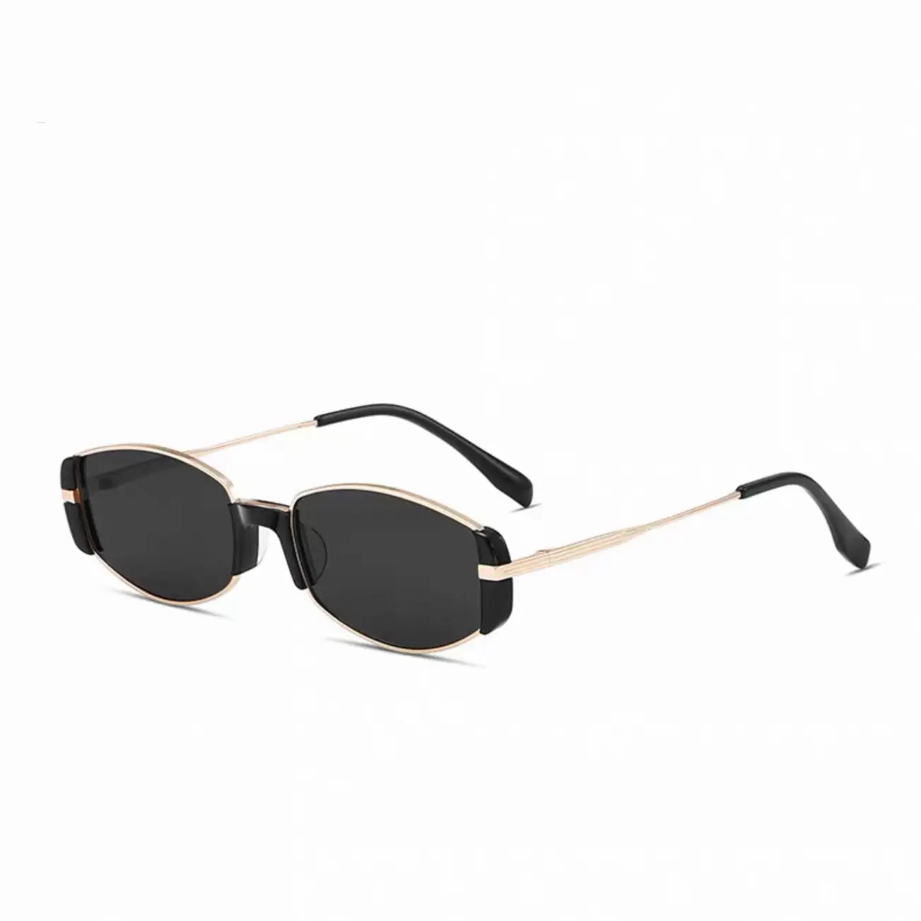 Silver & Black Oval Sunglasses - Image 7