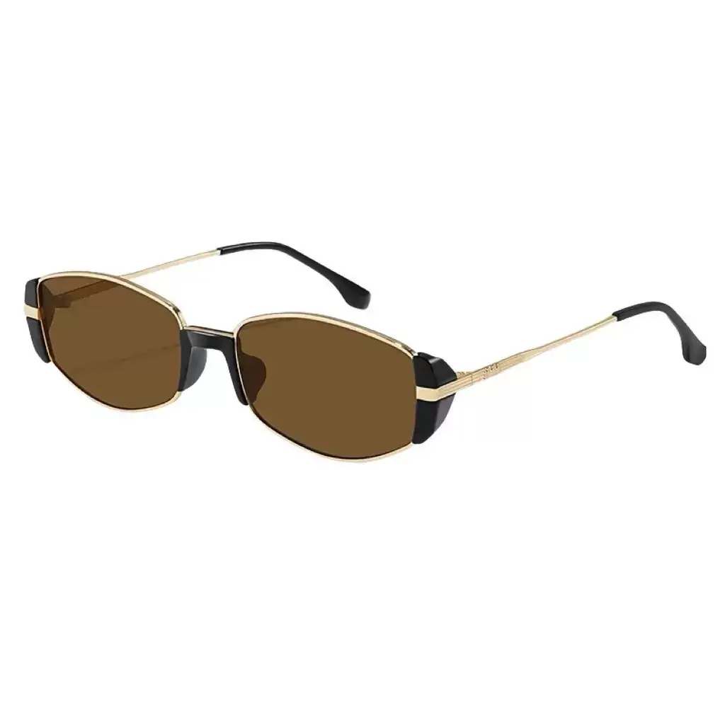 Silver & Black Oval Sunglasses - Image 5