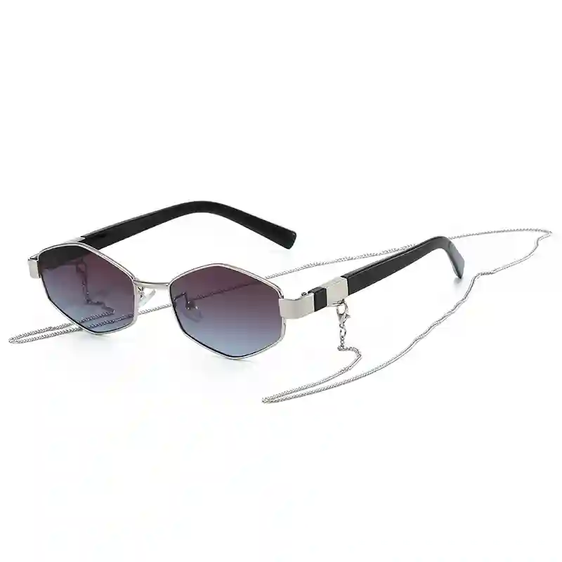 Gold Frame Hexagon Sunglasses - Image 10