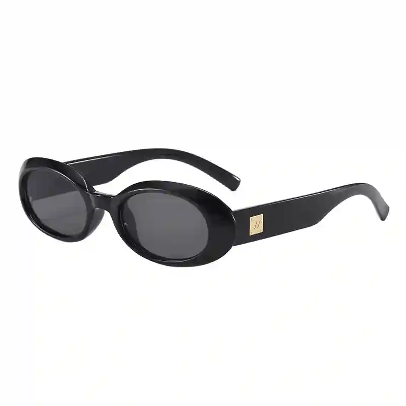 Retro Black Oval Sunglasses - Image 5