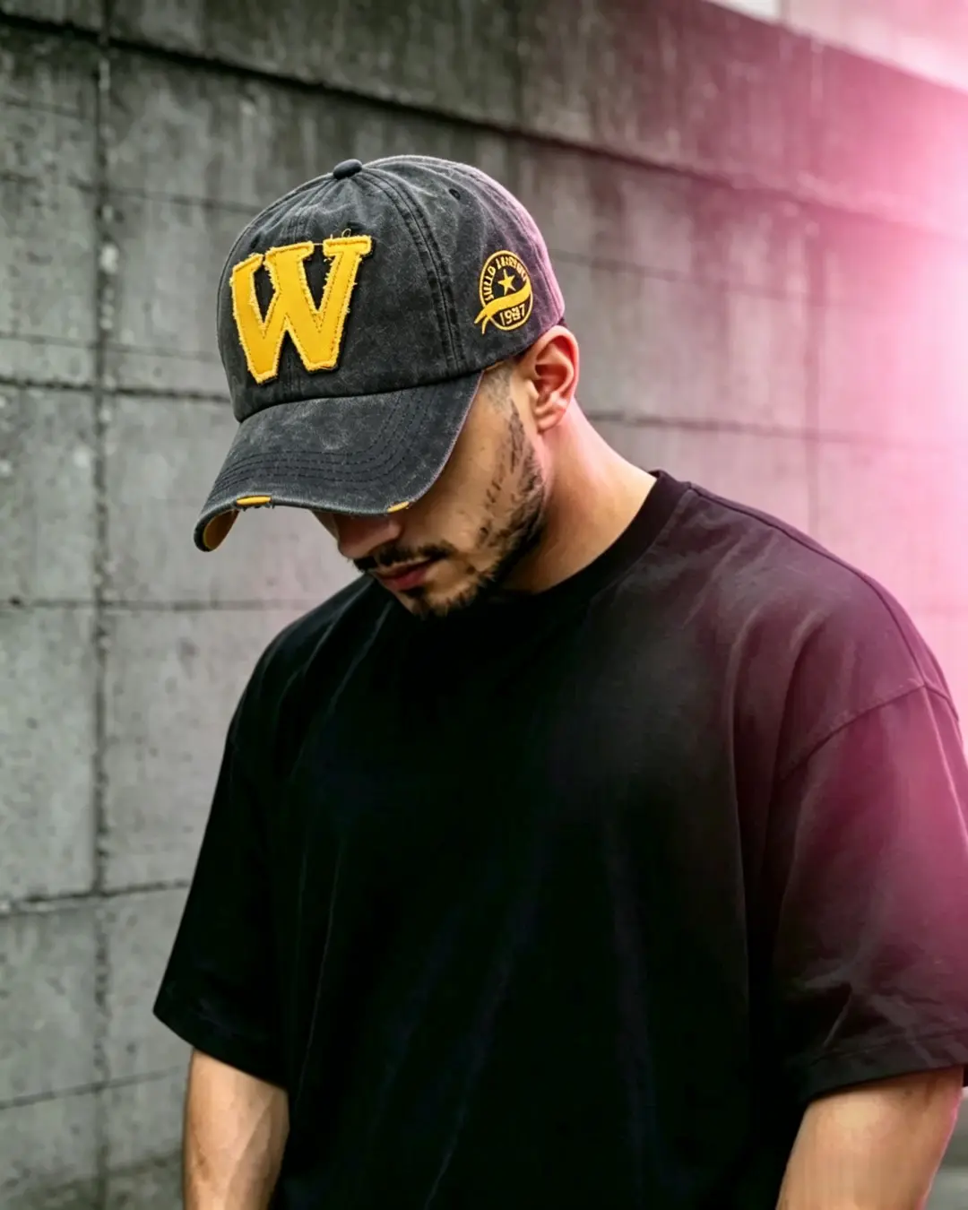 Vintage W Letter Baseball Cap - Image 5