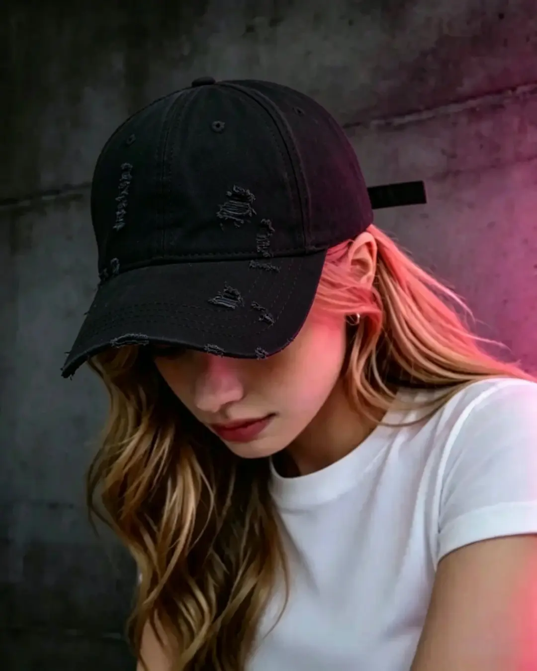 Distressed Washed Baseball Cap - Image 4