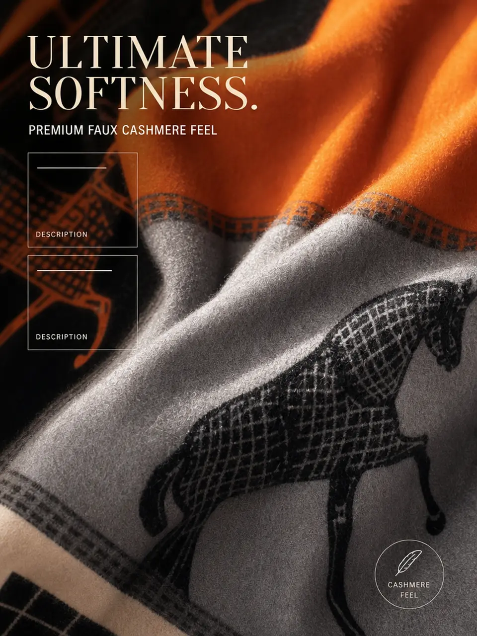 Reversible Equestrian Scarf - Ultimate Softness Detail