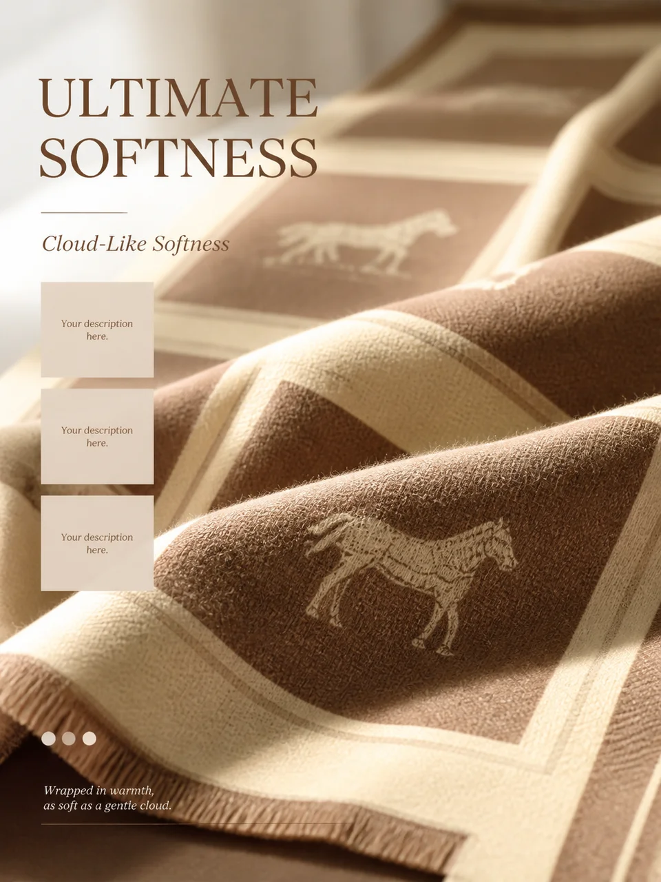 Equestrian Grid Scarf - Softness Detail