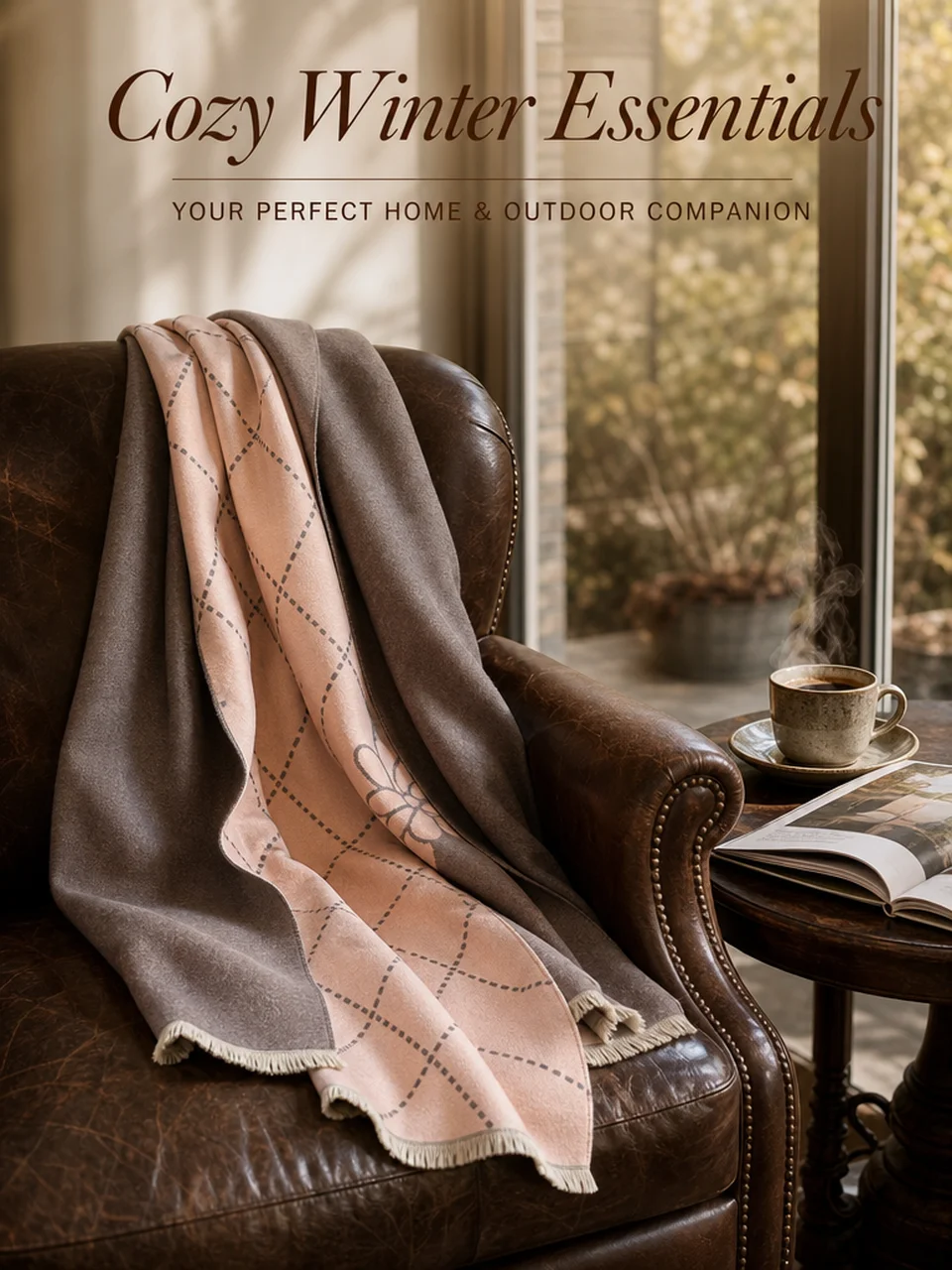 Versatile double-sided scarf styled for a chic winter look - Panda Flair