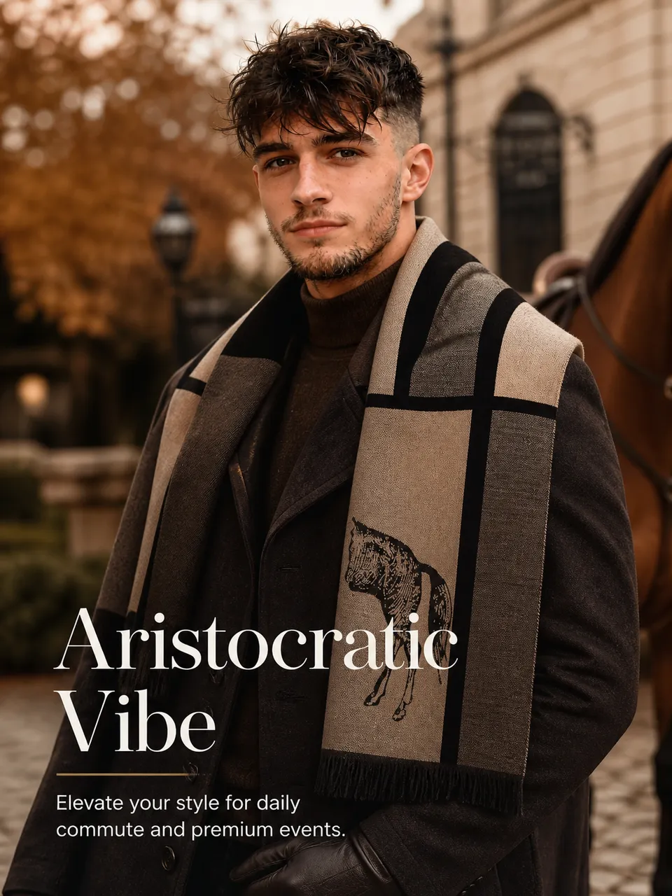 Sketch Horse Scarf - Noble Social Scene