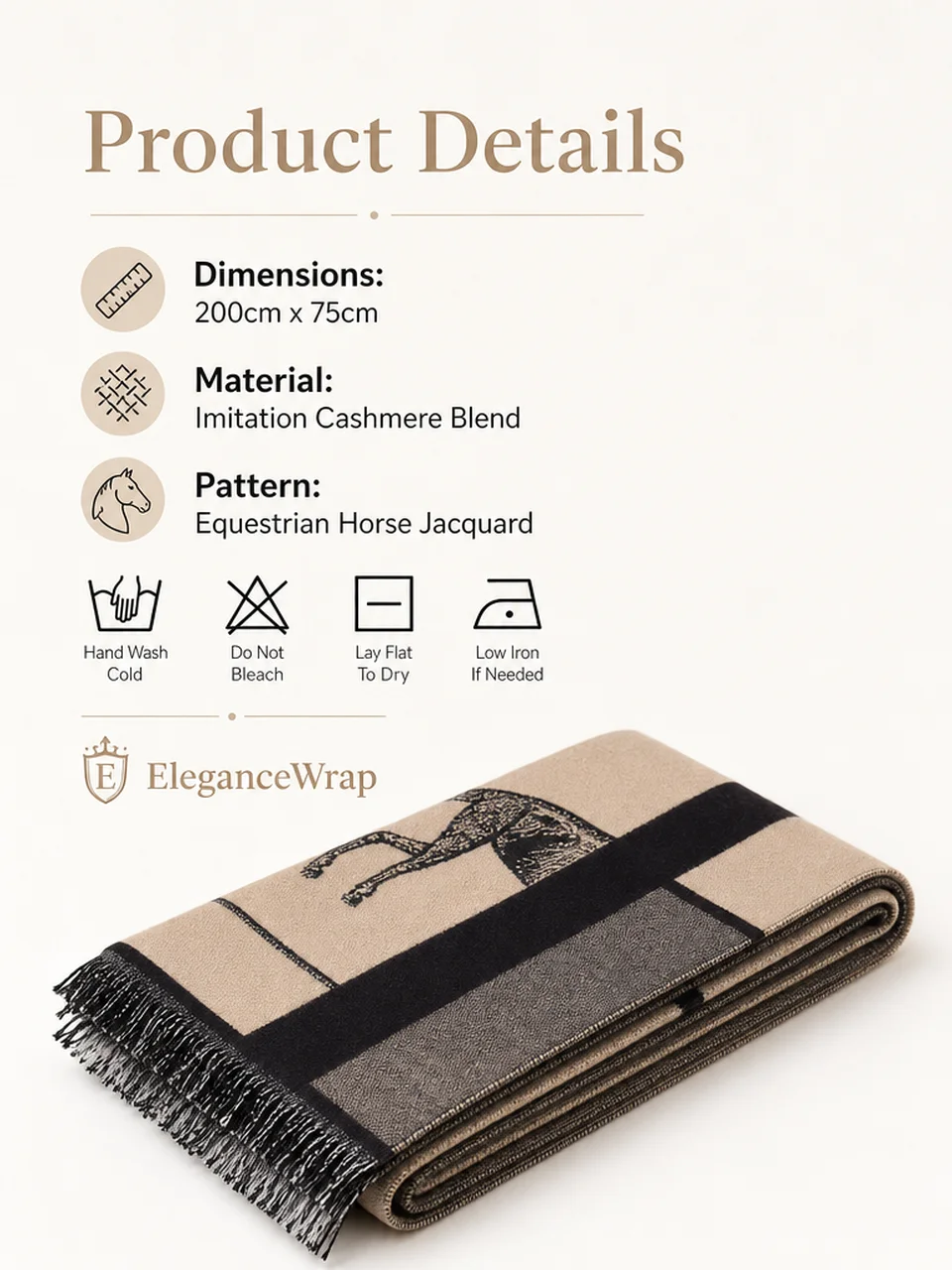Sketch Horse Scarf - Specifications