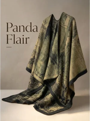 Abstract Cape Scarf - Army Green