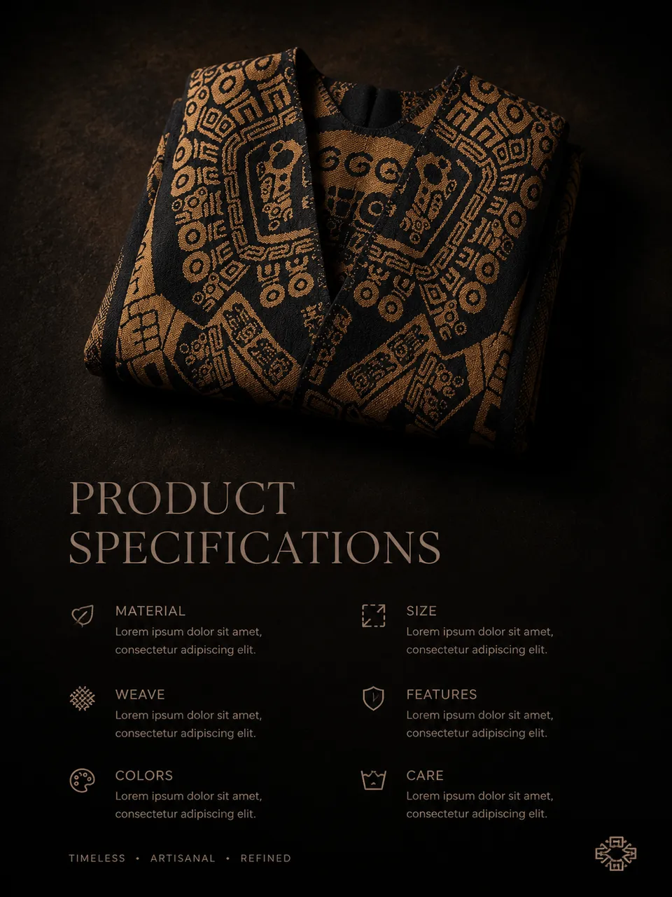 Retro Totem Cape Scarf - Specifications