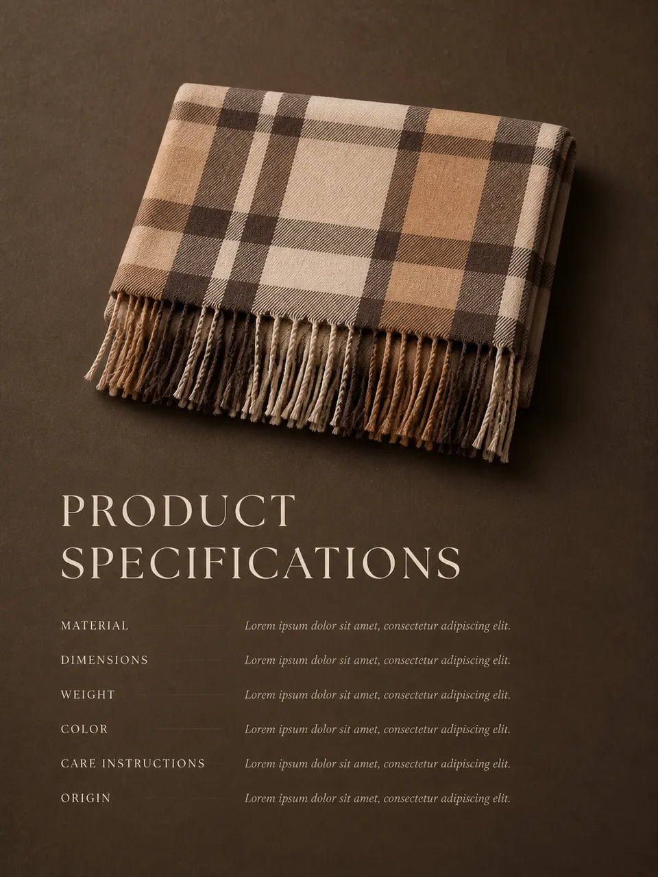 British Plaid Scarf - Specifications