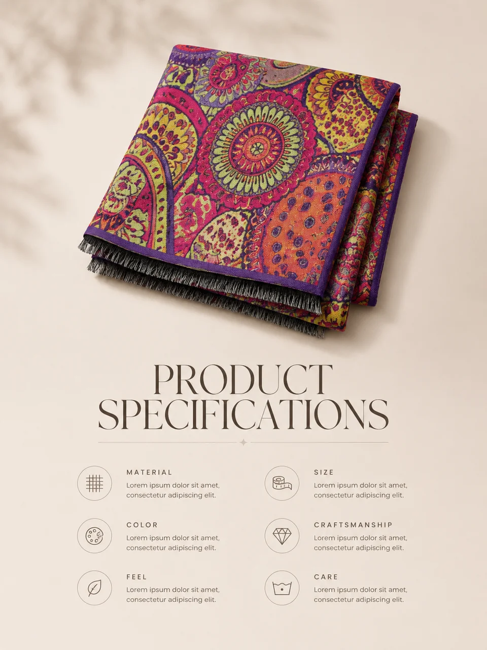 Bohemian Paisley Scarf - Specifications