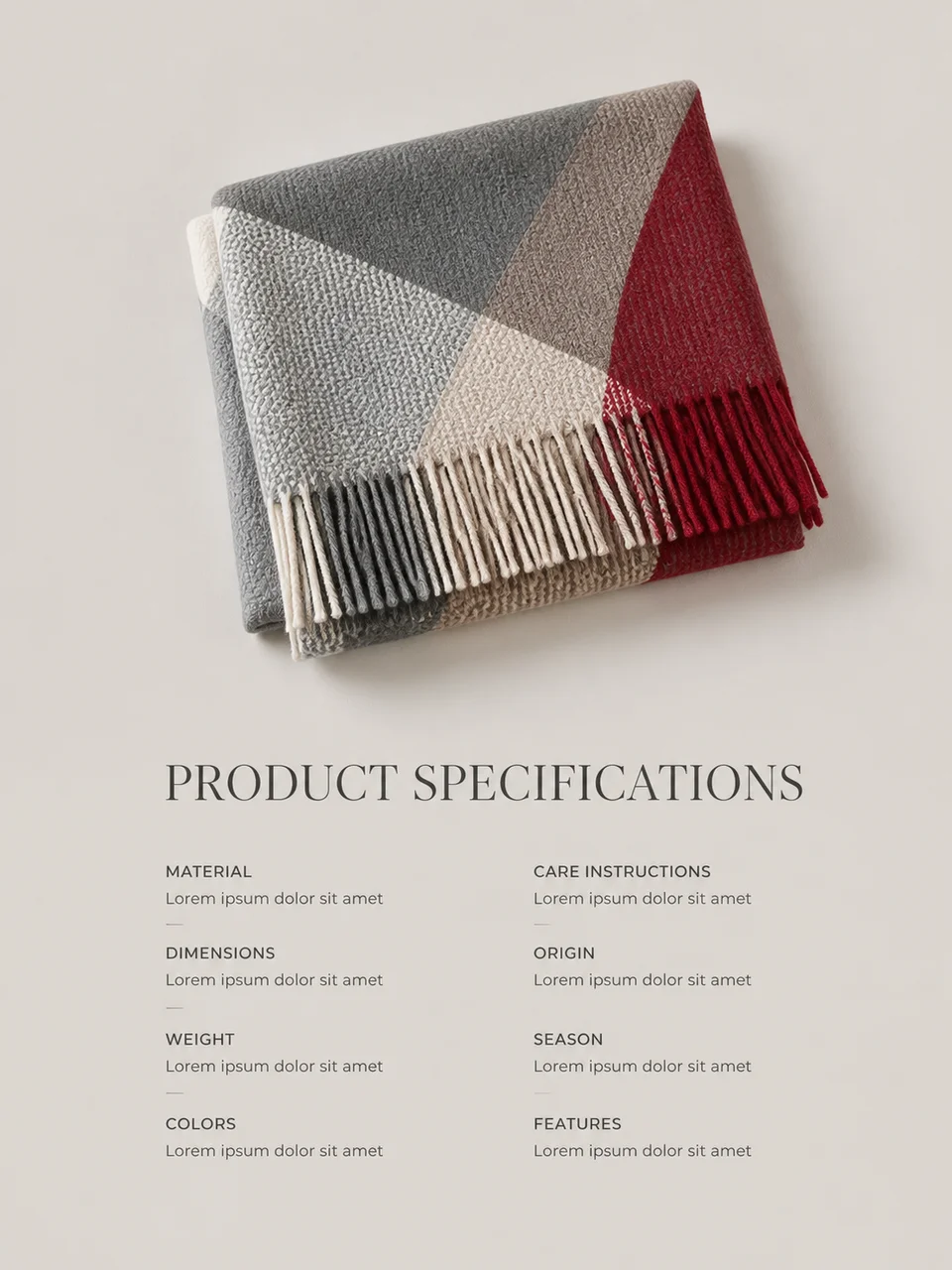 Waffle Color-Block Scarf - Specifications