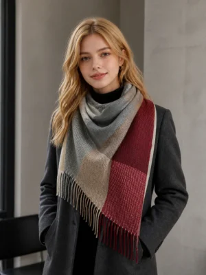 Waffle Color-Block Scarf - 5color