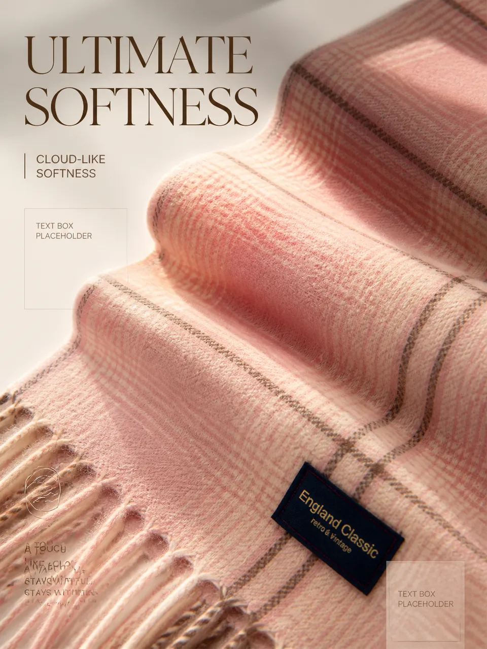 Sakura Plaid Scarf - Softness Detail