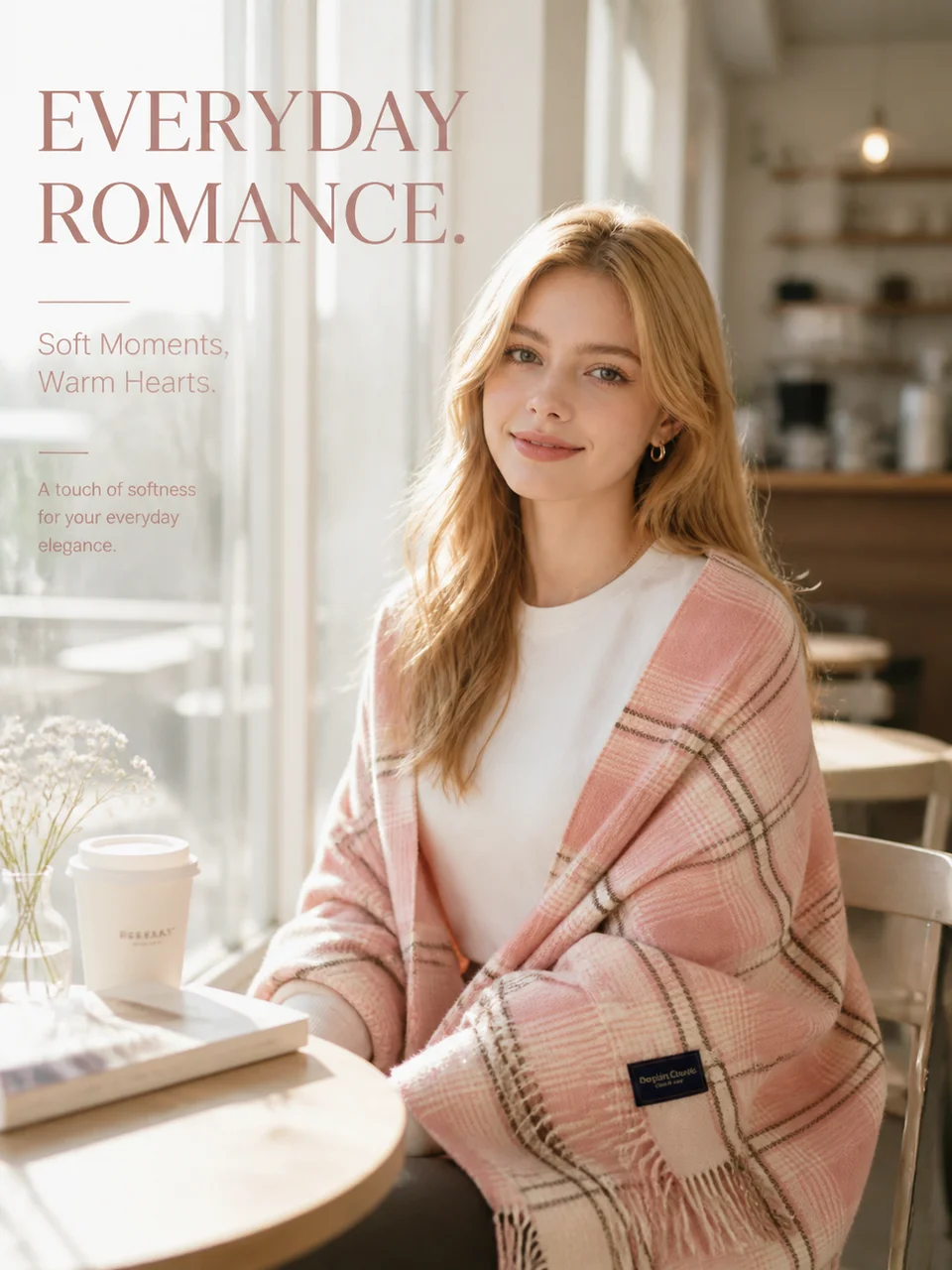 Sakura Plaid Scarf - Cafe Lifestyle