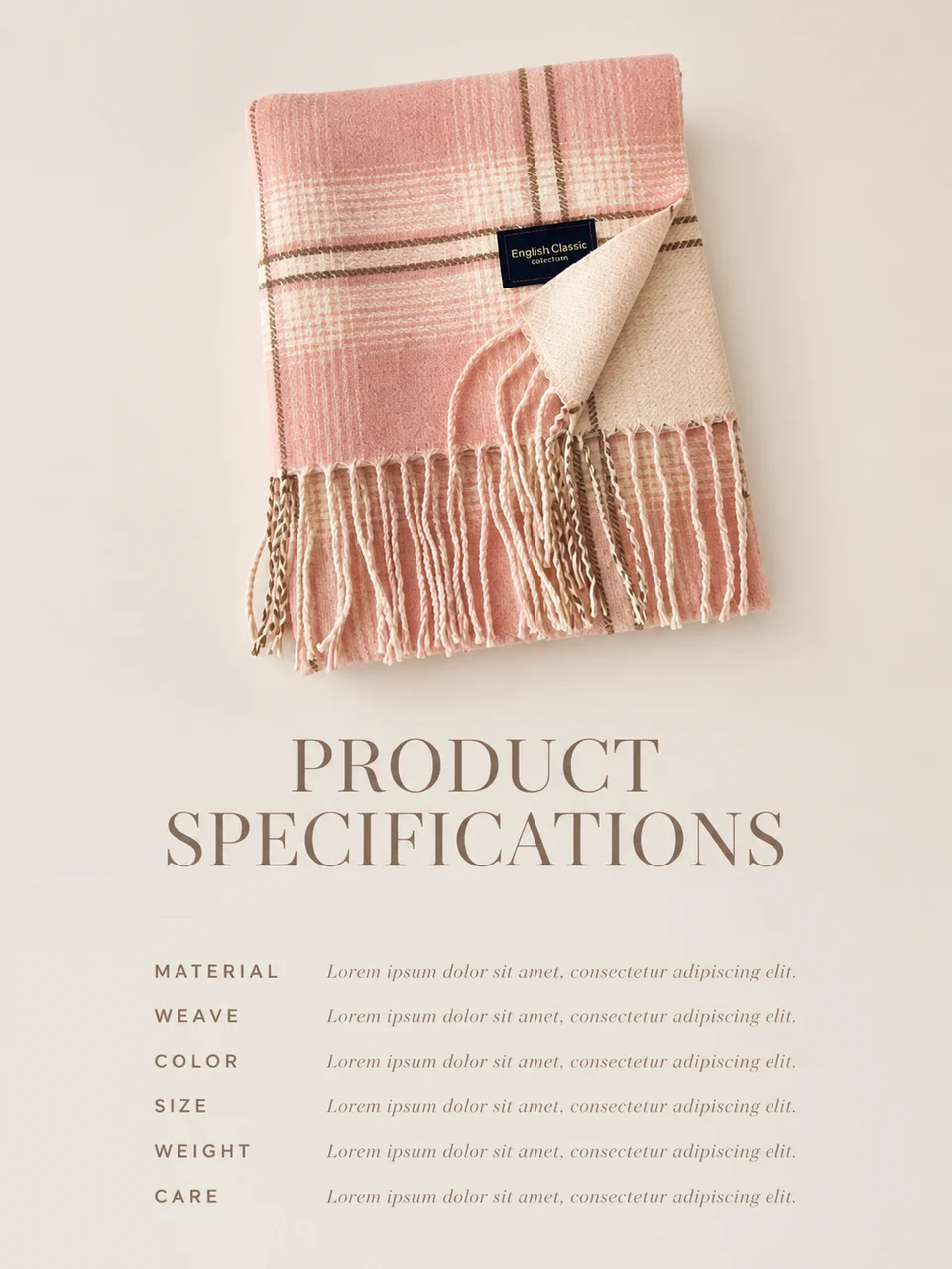 Sakura Plaid Scarf - Specifications