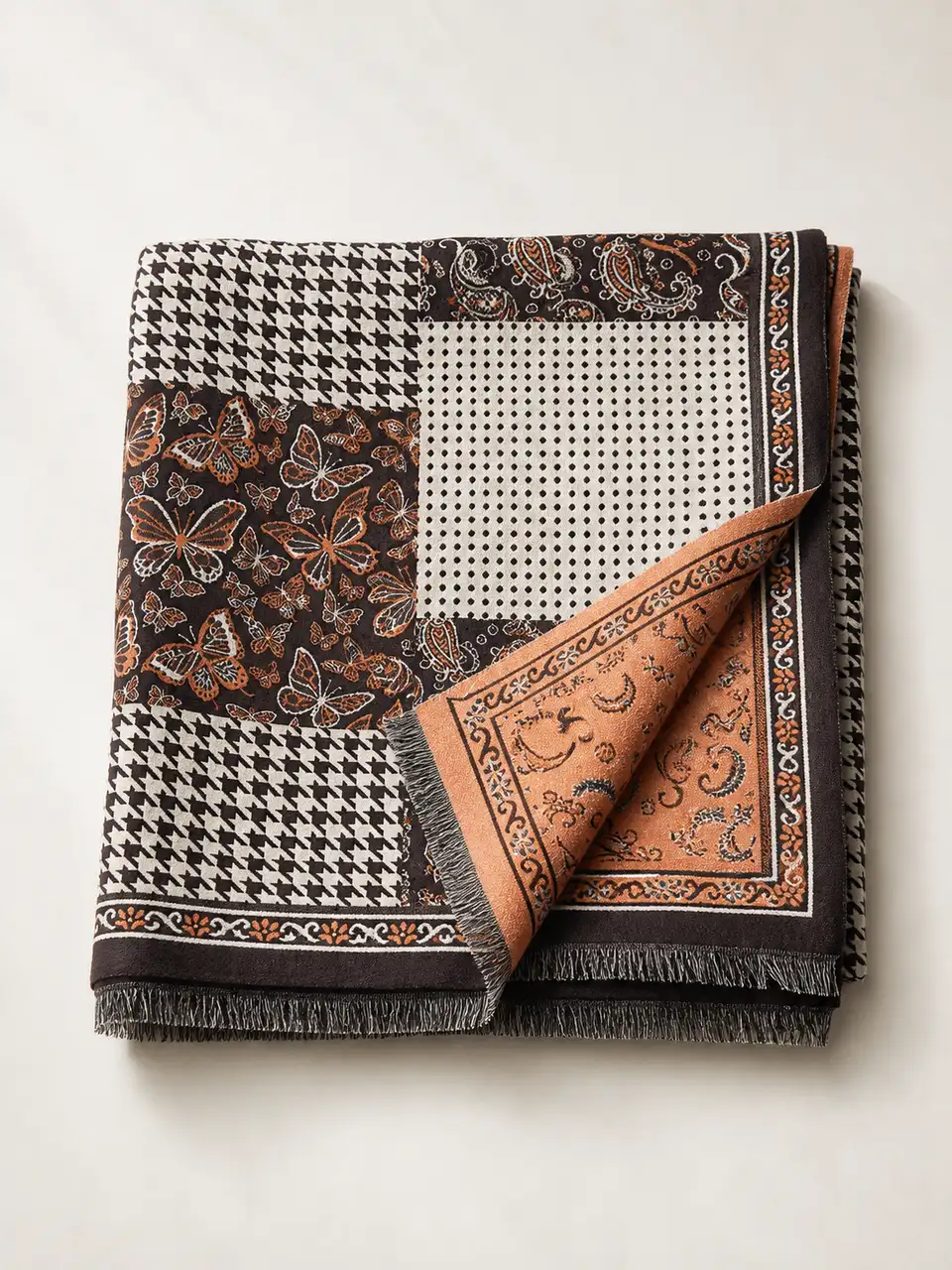 Vintage Patchwork Scarf - 3color - Image 4