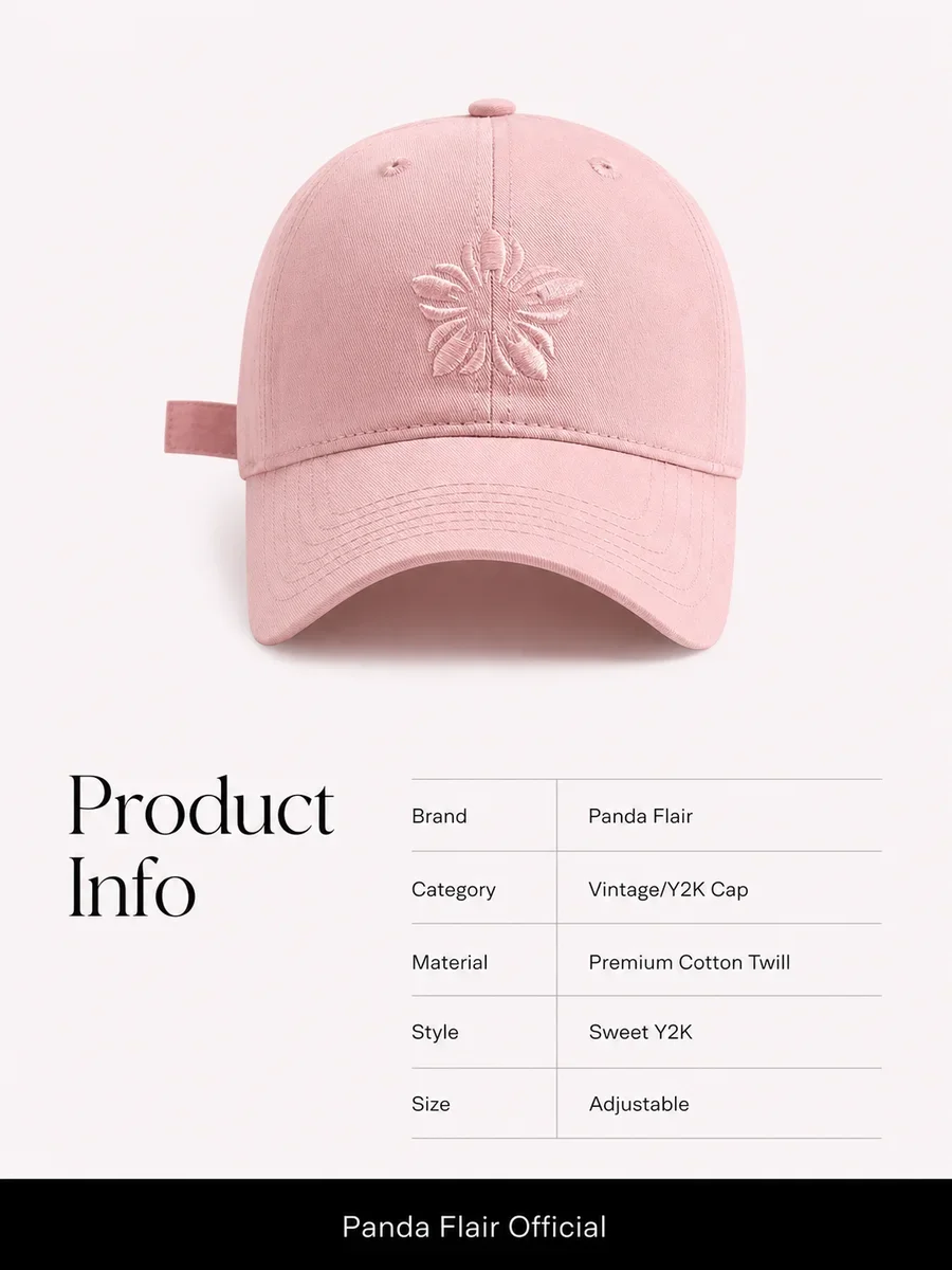 Pink Daisy Embroidery Cap - Image 2