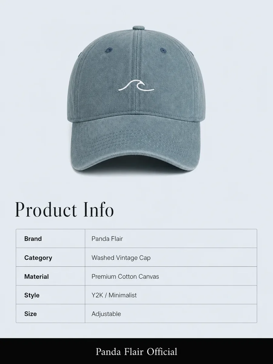 White Wave Embroidery Cap - Image 2