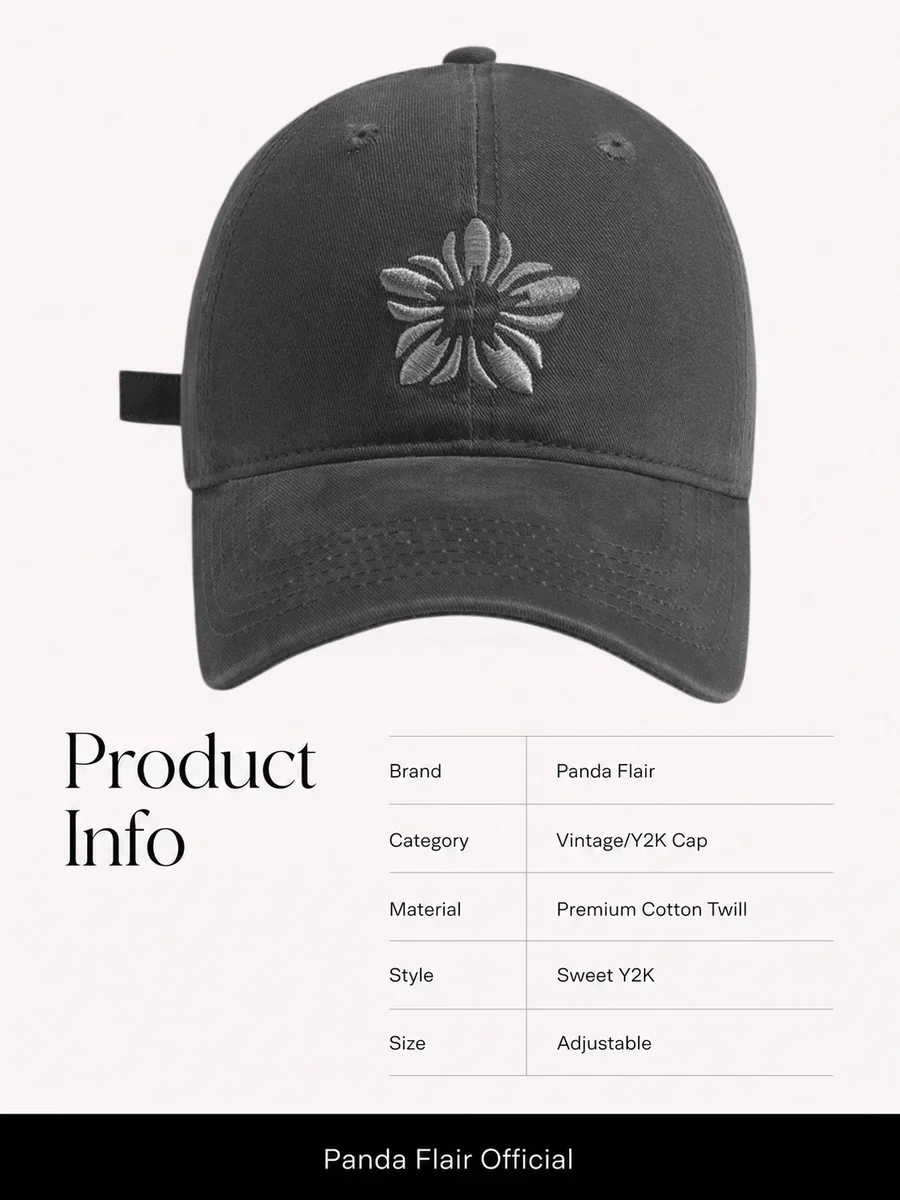 Pink Daisy Embroidery Cap - Image 6