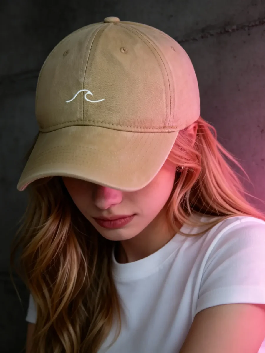 White Wave Embroidery Cap - Image 6