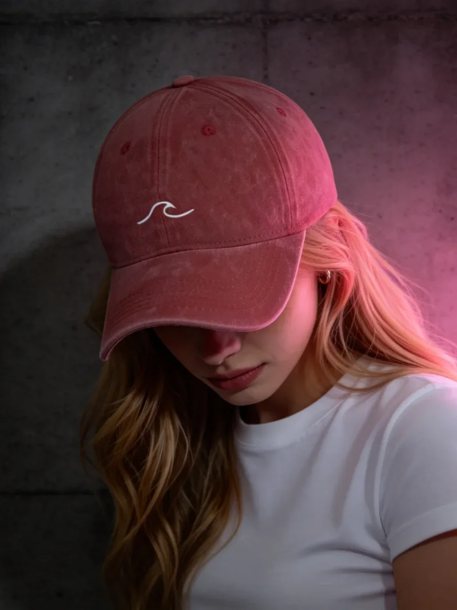 White Wave Embroidery Cap - Image 5