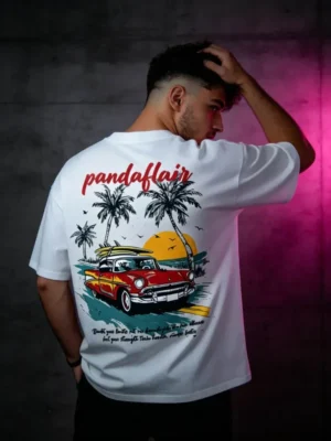 Vintage Car & Palms Oversized Tee