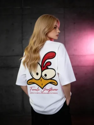 Cartoon Bird Oversized Tee