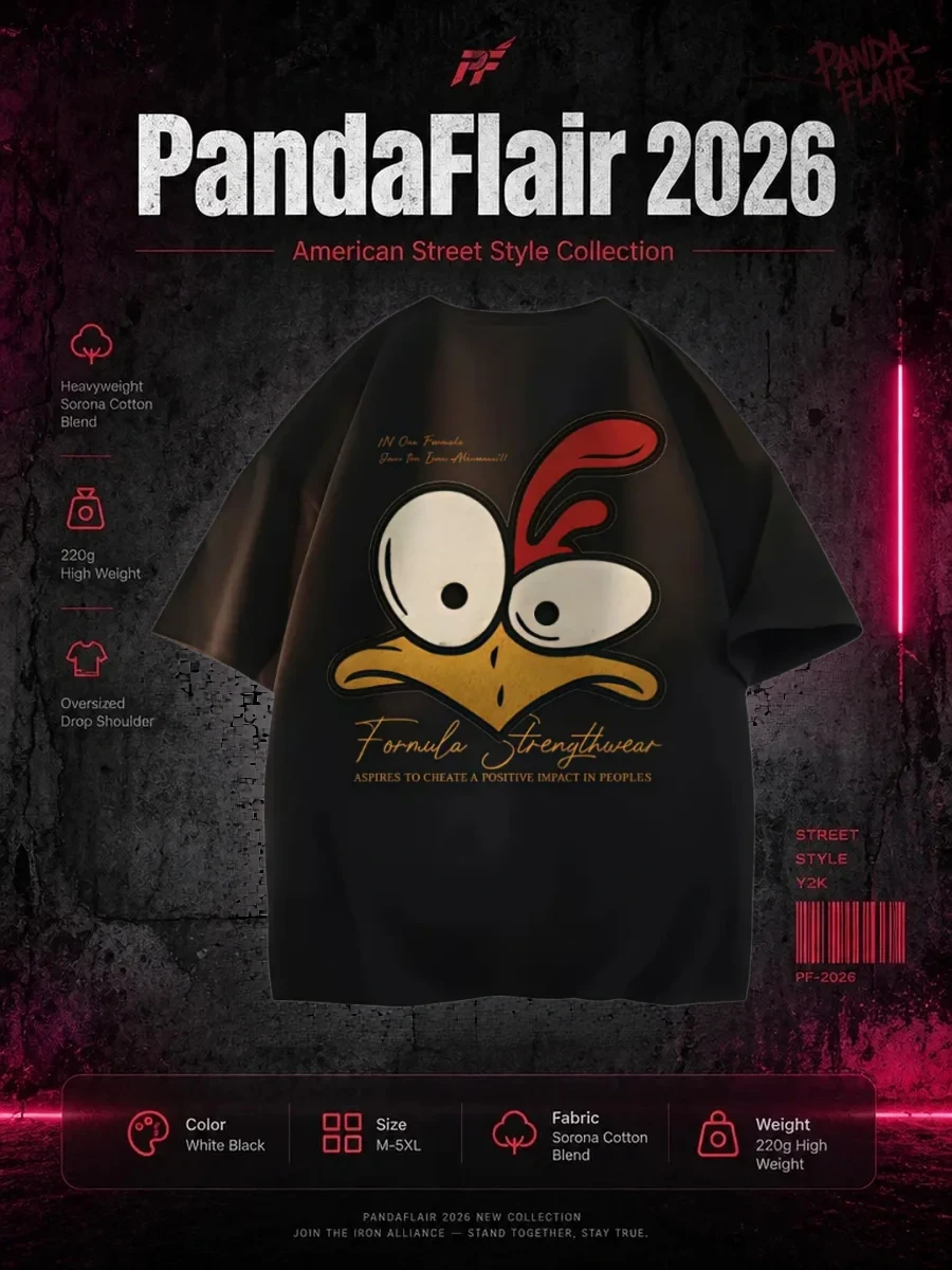 Cartoon Bird Oversized Tee - Image 6