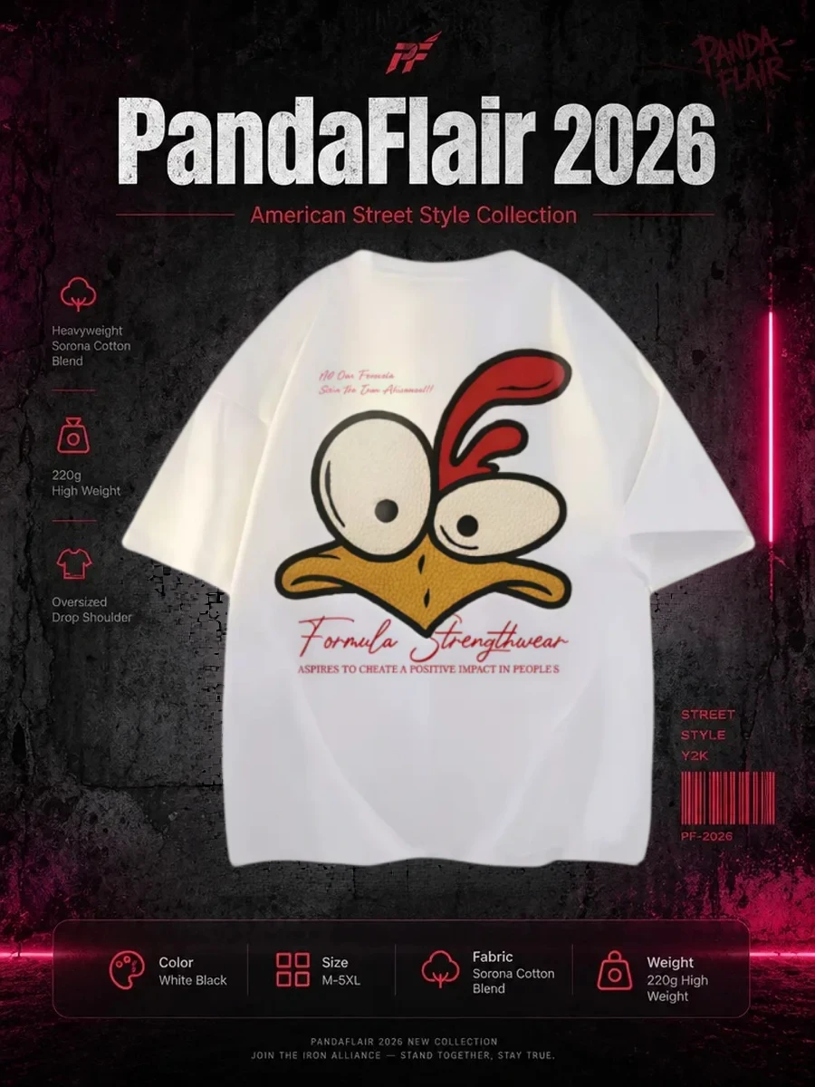 Cartoon Bird Oversized Tee - Image 2