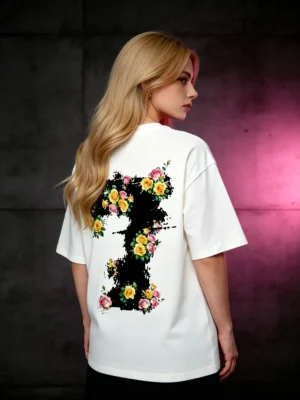 Dark Romance Floral F Oversized Tee