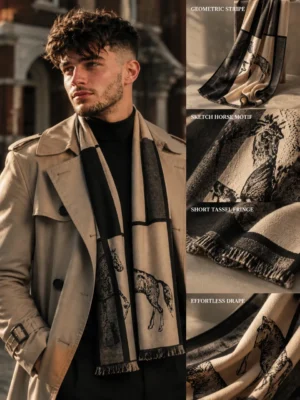 Sketch Horse Scarf - 5color