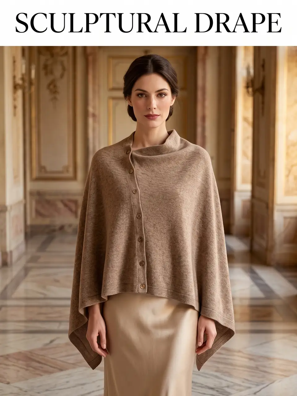 Asymmetric Knit Poncho Value Showcase