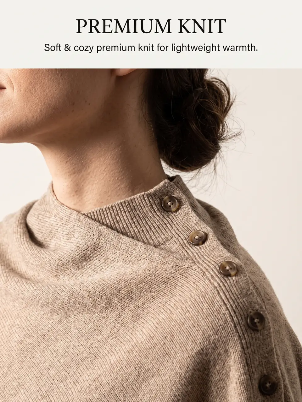 Asymmetric Knit Poncho