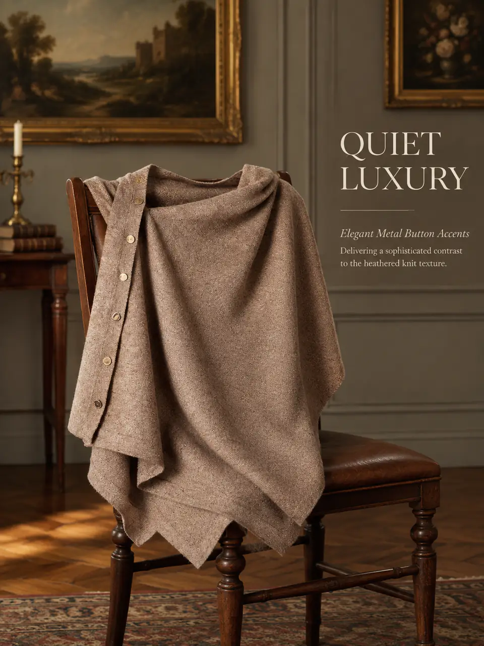 Asymmetric Knit Poncho